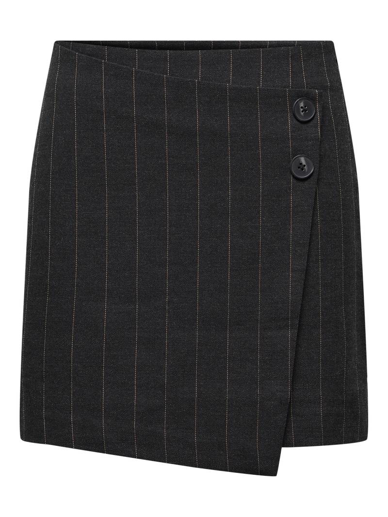 ONLY - ONLGLOSS-MARLEY LIFE HW HB ST SKIRT TLR dark grey melange - Gr. - 38 von ONLY