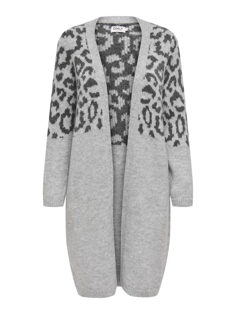 ONLY - ONLJADE ANIMAL LS CARDIGAN KNT NOOS light grey melange - Gr. - XS von ONLY