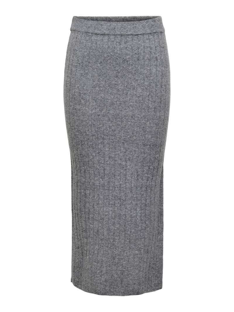 ONLY - ONLJEANETT LIFE RIB LONG SKIRT CC KNT medium grey melange - Gr. - M von ONLY