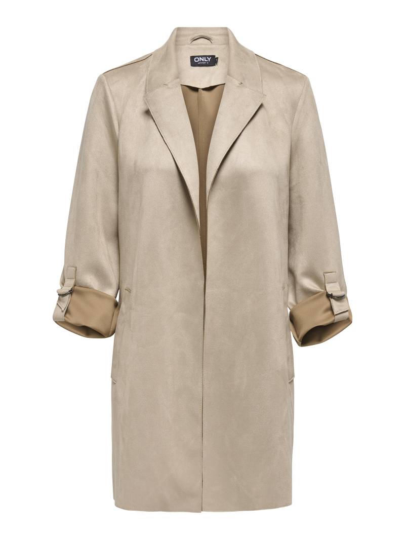 ONLY - ONLJOLINE FAUX SUEDE COAT LIFE CC OTW silver mink - Gr. - M von ONLY