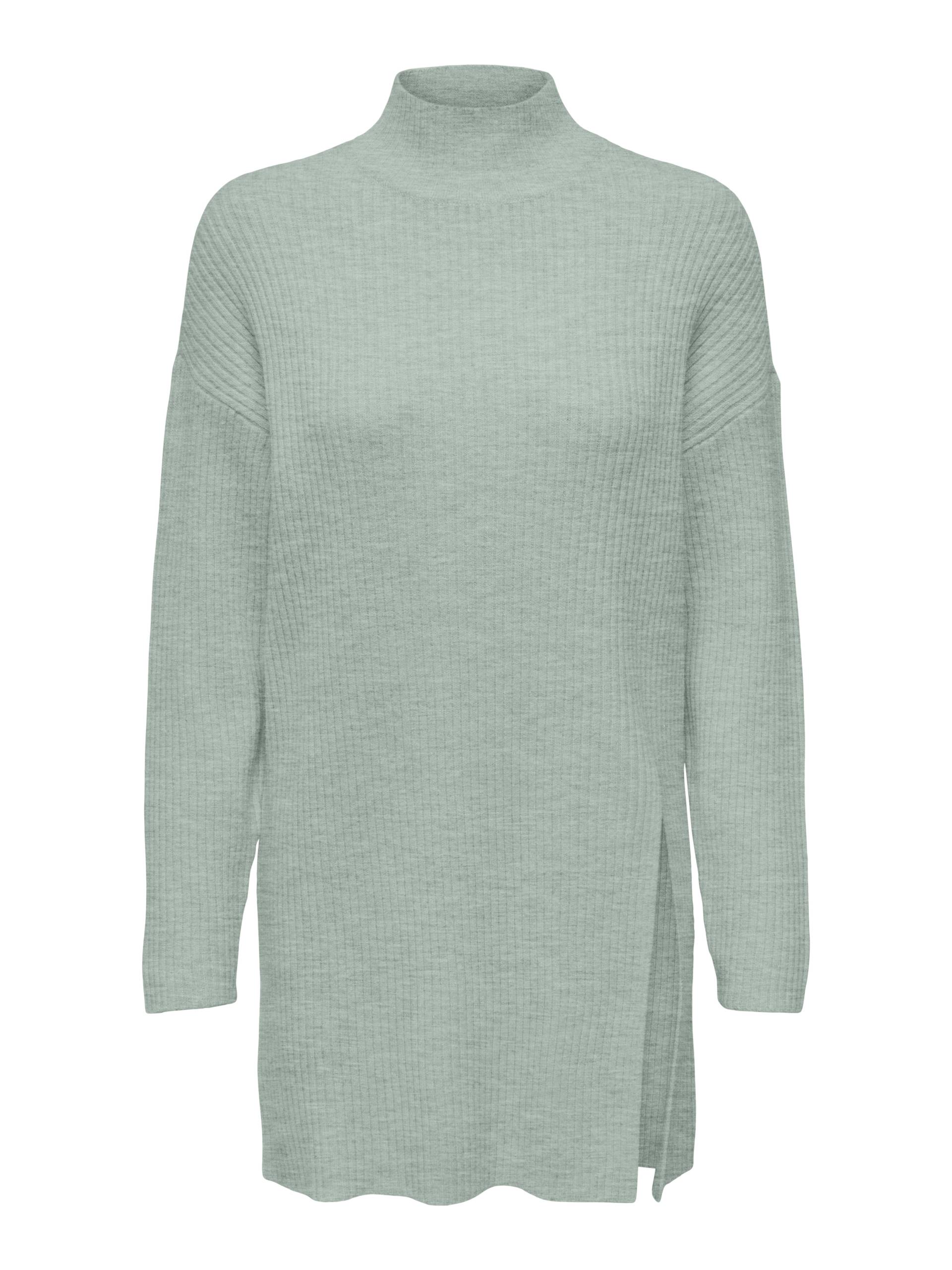 ONLY - ONLKATIA LS LONG SLIT HIGHNECK CC KNT aqua gray - Gr. - L von ONLY