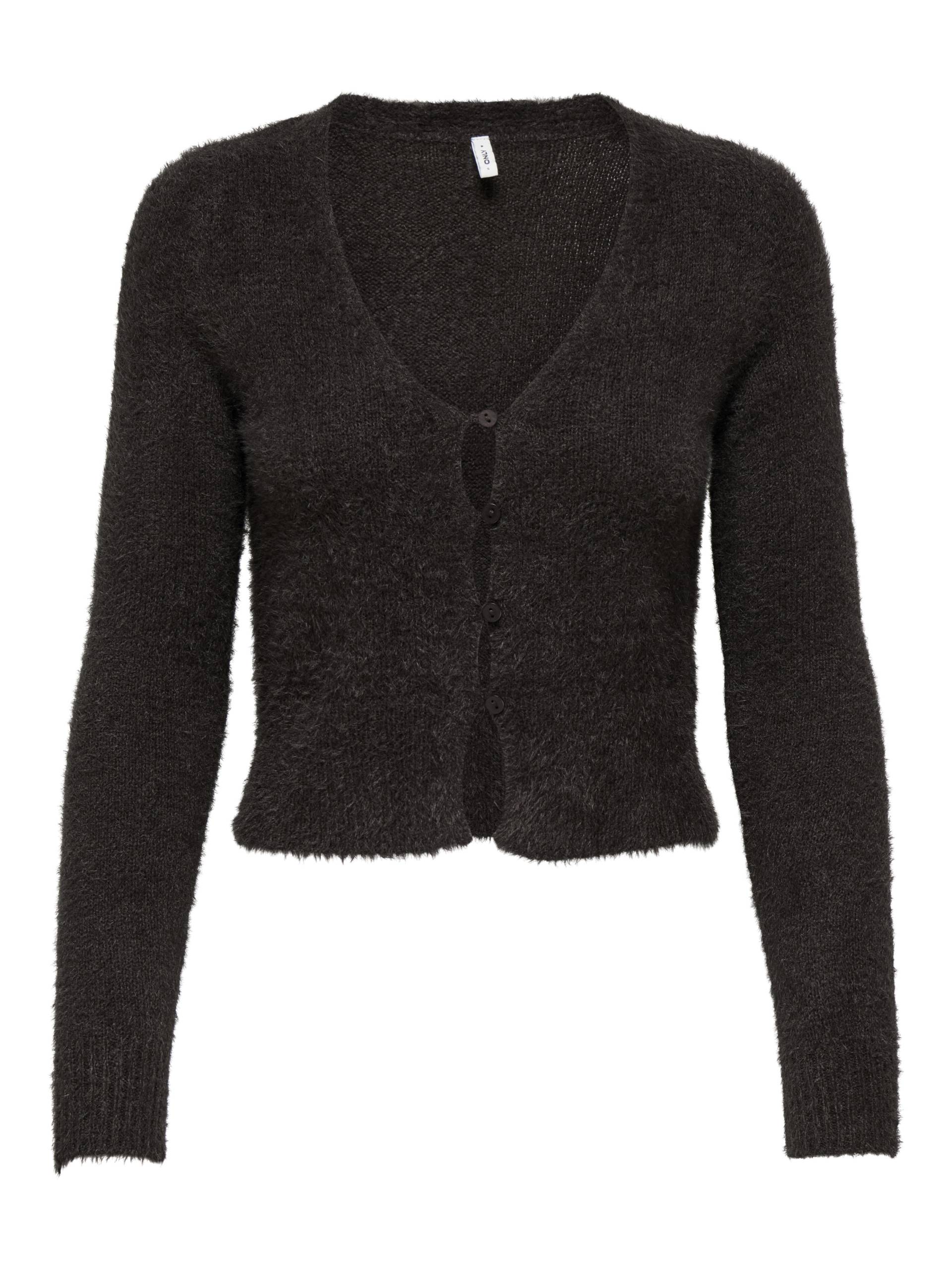ONLY - ONLKERRY LS V-NECK BUTTON CARDIGAN KNT chocolate torte - Gr. - XS von ONLY