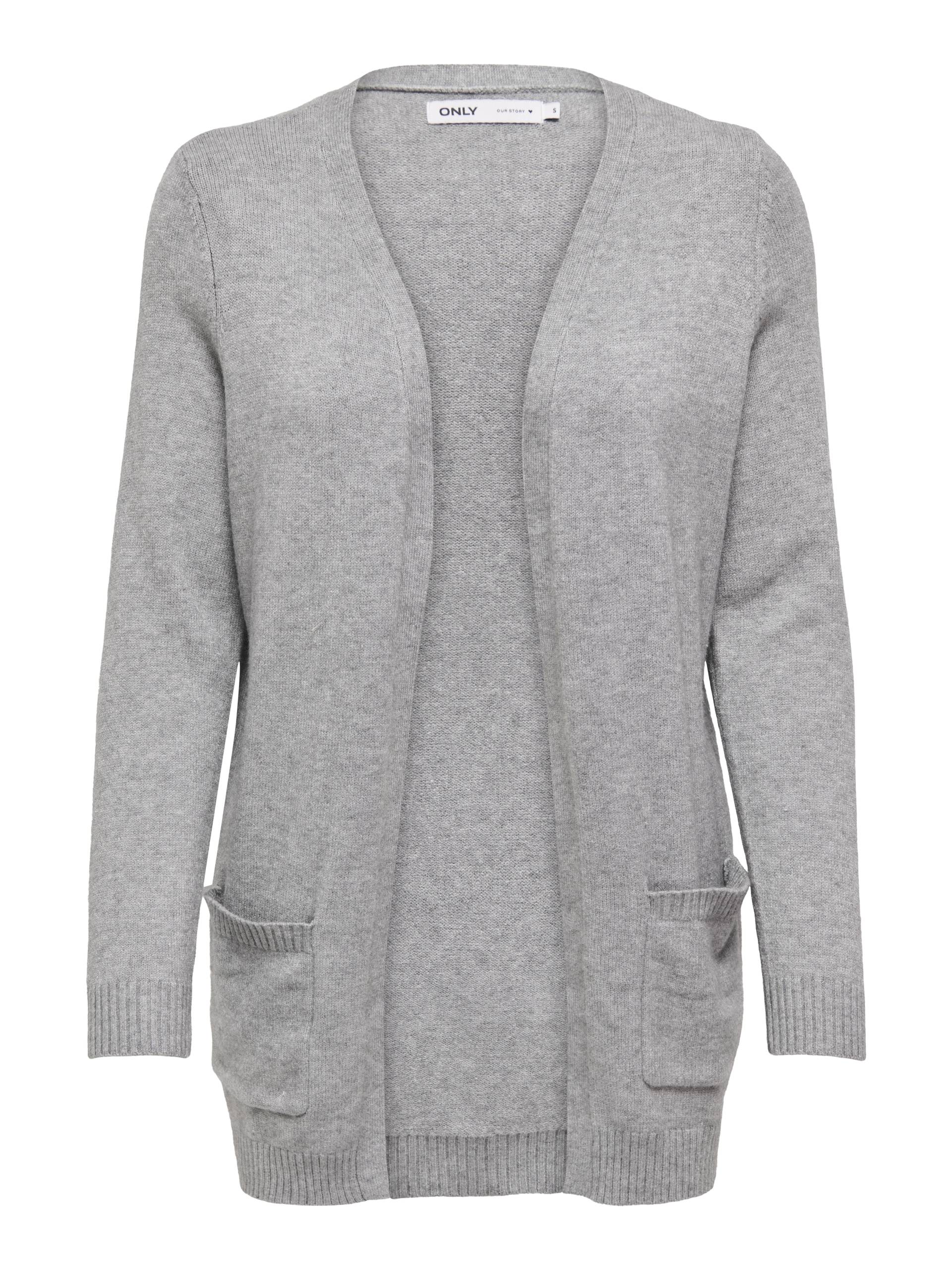ONLY - ONLLESLY LIFE L/S OPEN CARDIGAN KNT NOOS ultimate grey - Gr. - L von ONLY