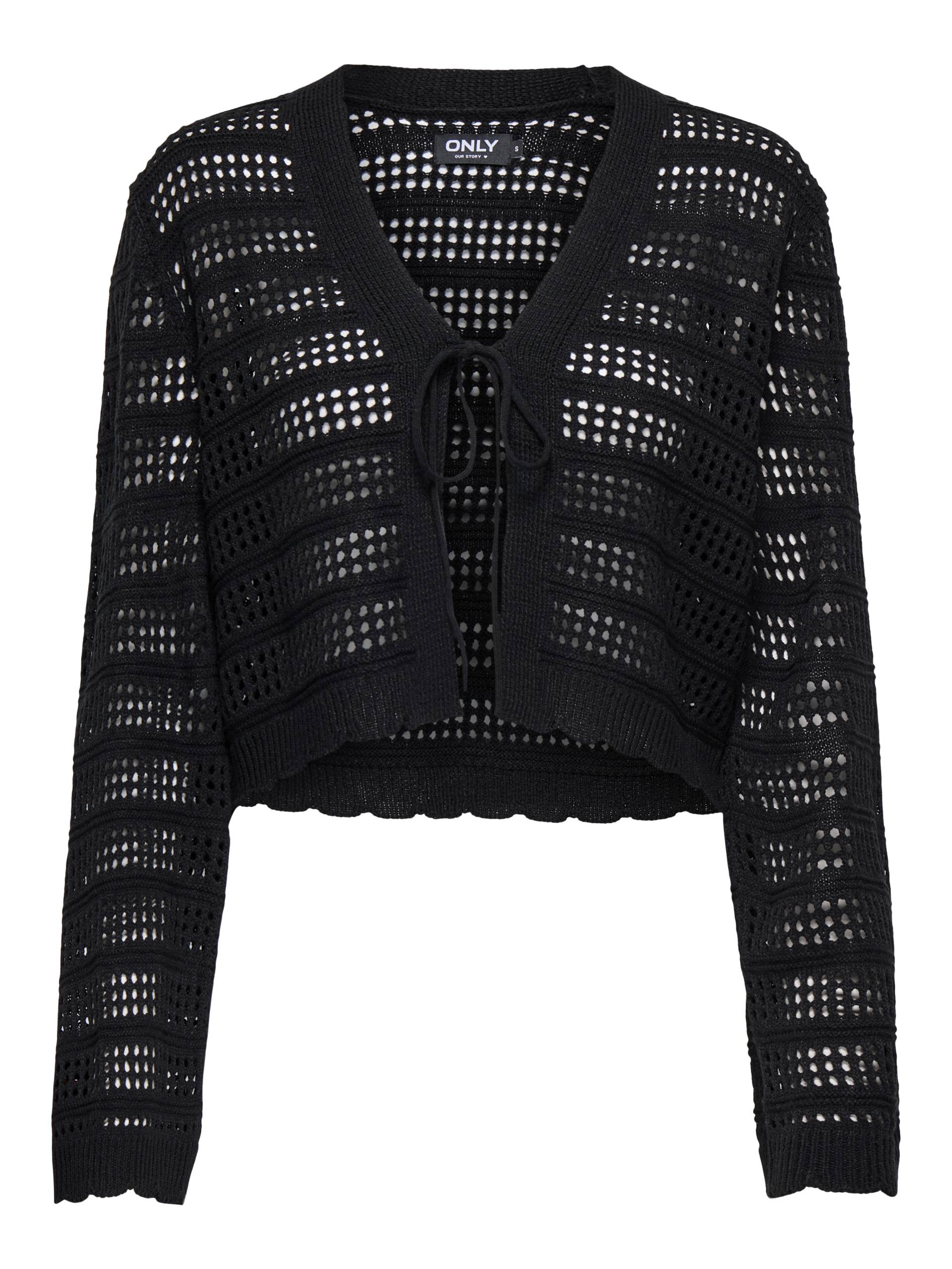 ONLY - ONLLYKKE TIE CARDIGAN L/S KNT black - Gr. - L von ONLY