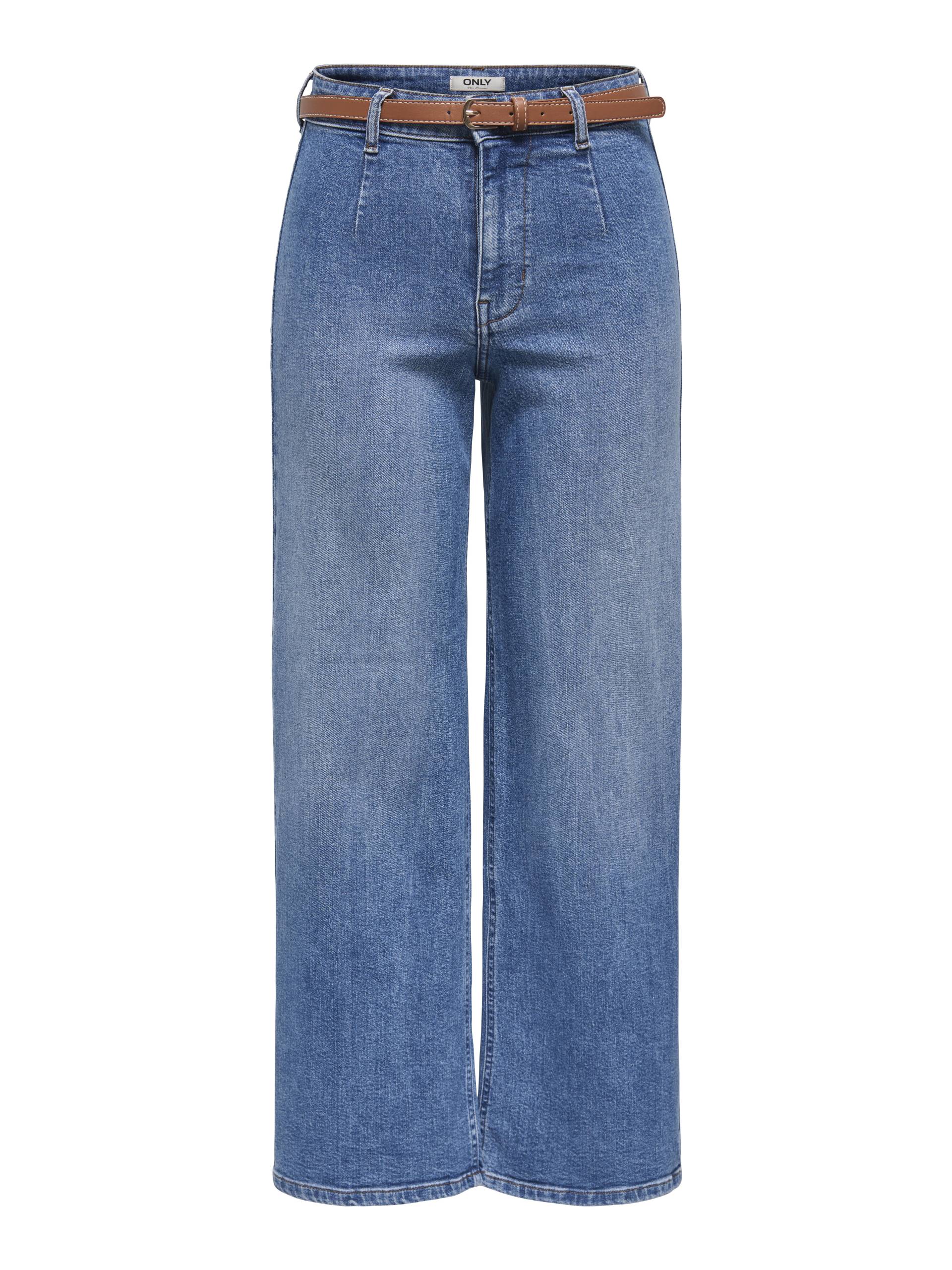 ONLY - ONLMADISON HW WIDE BELT CROP DNM TAI medium blue denim von ONLY