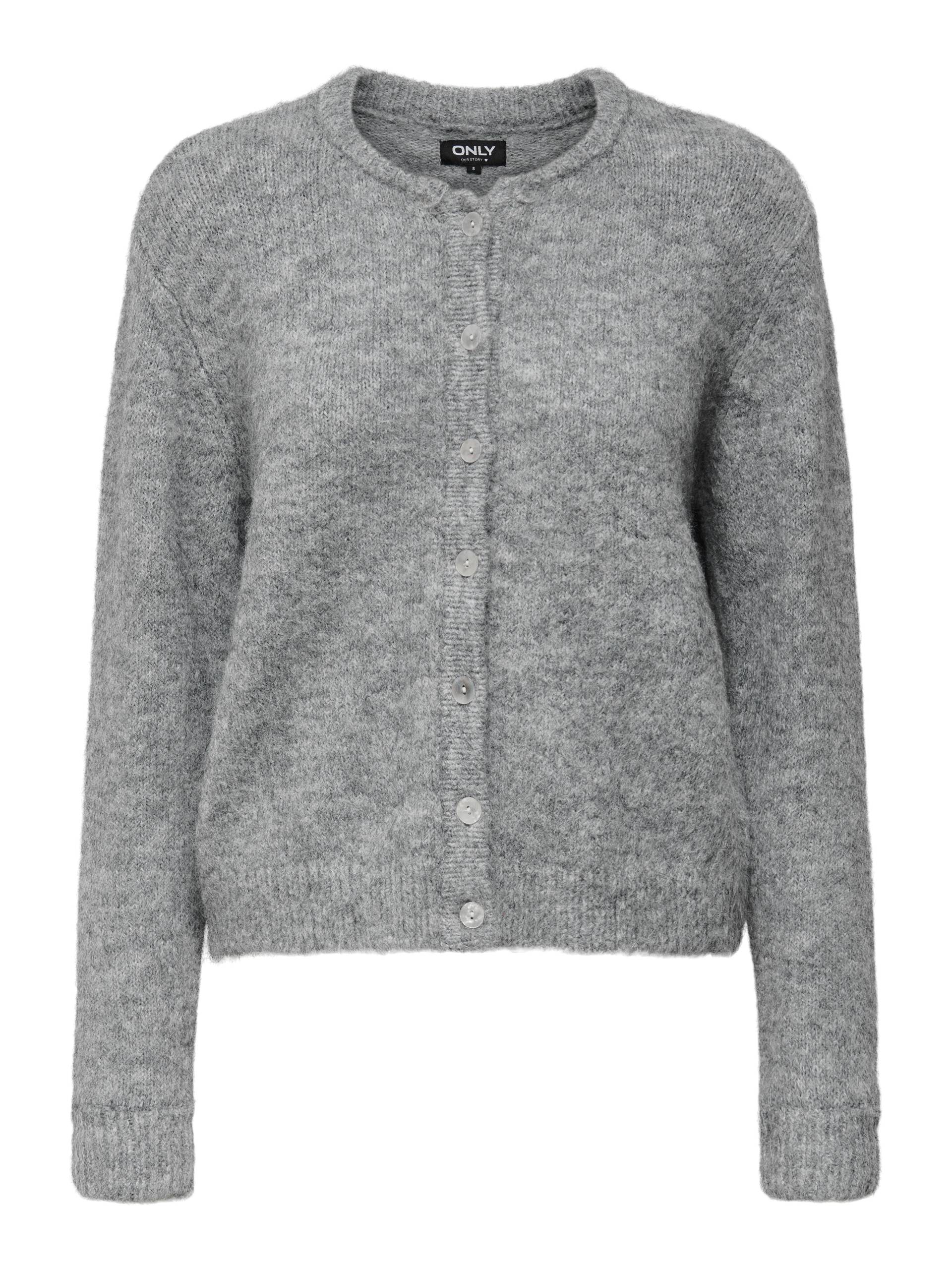 ONLY - ONLMAGGIE LIFE LS BUTTON CARDIGAN CC KNT light grey melange - Gr. - XS von ONLY