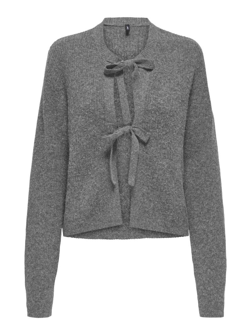 ONLY - ONLMALIS BOW LS CARDIGAN EX KNT medium grey melange - Gr. - L von ONLY