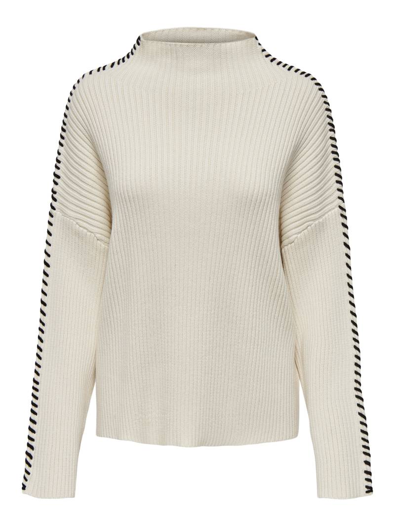 ONLY - ONLQUEENIE LS CONTRAST HIGH NECK PRM KNT birch - Gr. - M von ONLY