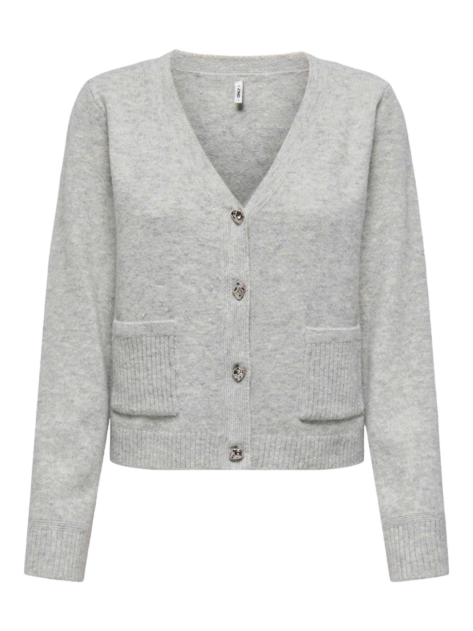 ONLY - ONLRENE LIFE LS CARDIGAN CC KNT light grey melange - Gr. - L von ONLY