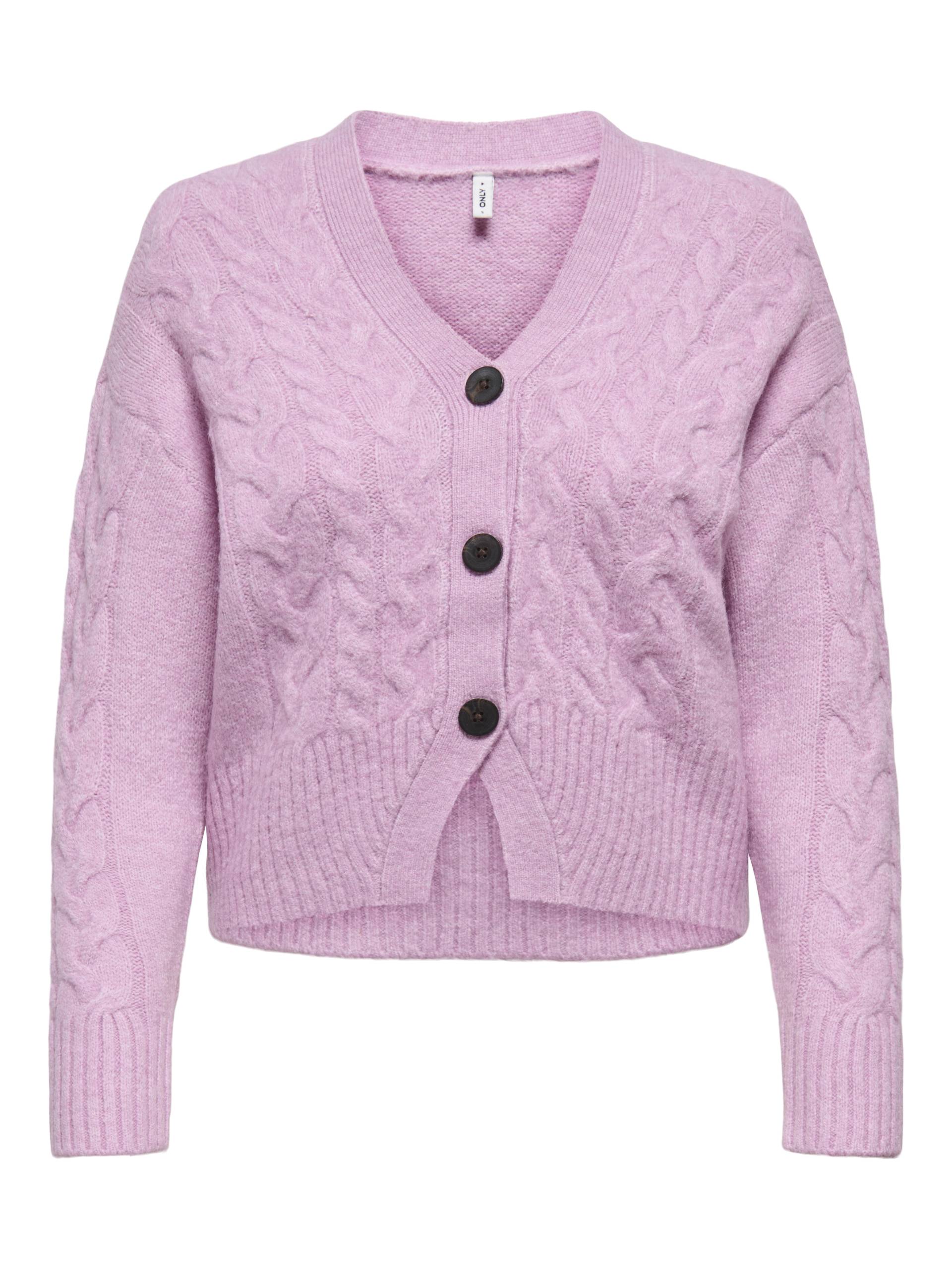 ONLY - ONLRIO LIFE LS CABLE CARDIGAN KNT mauve mist - Gr. - M von ONLY