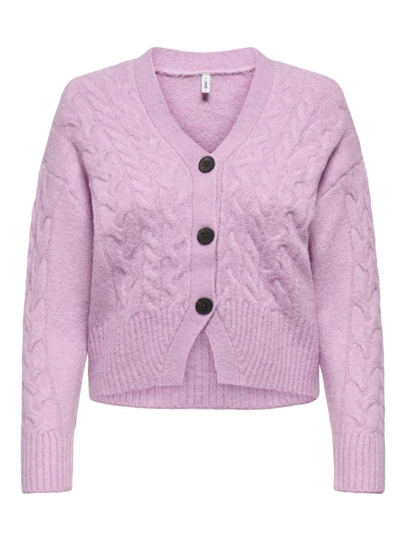 ONLY - ONLRIO LIFE LS CABLE CARDIGAN KNT mauve mist - Gr. - S von ONLY