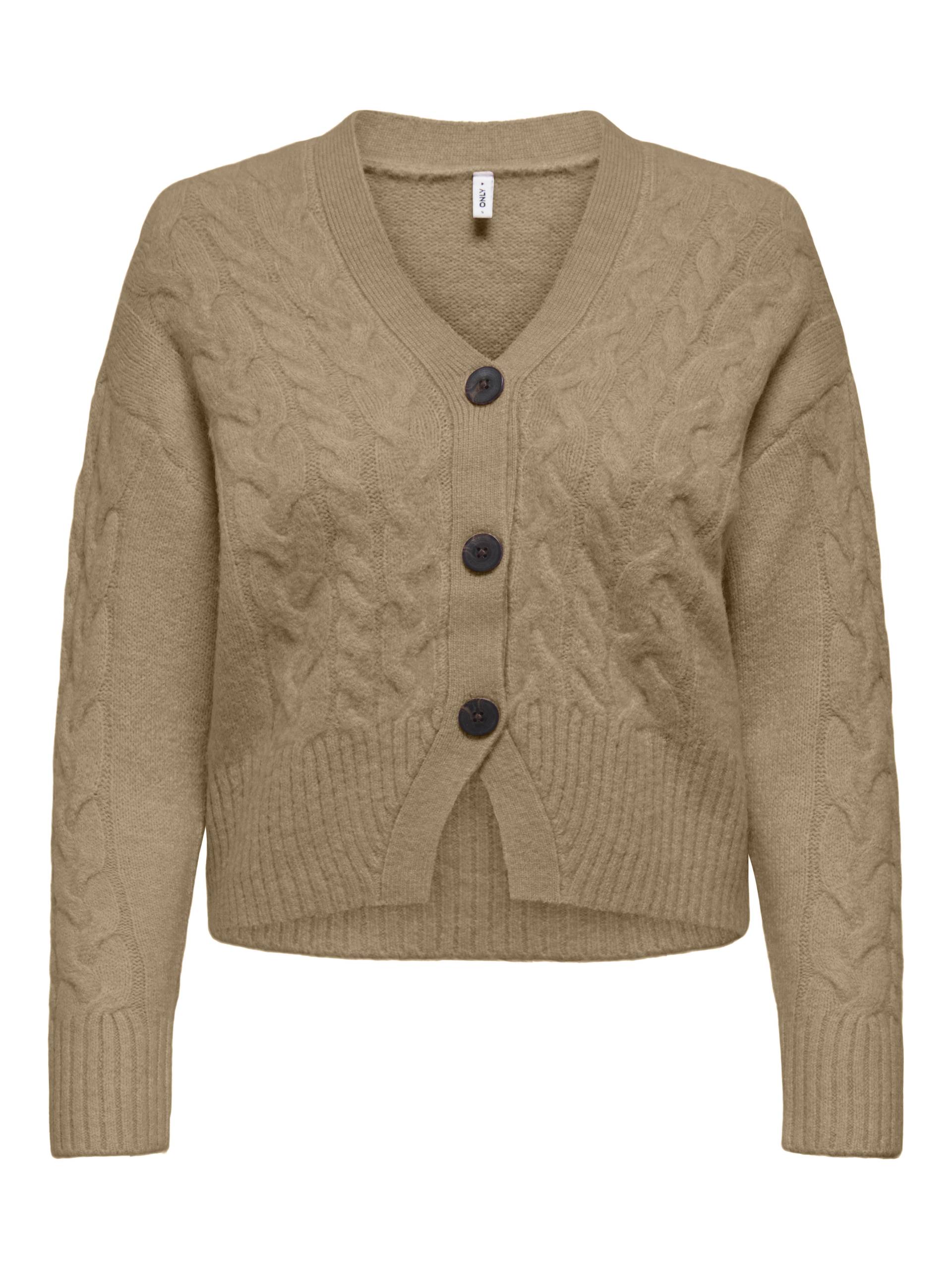 ONLY - ONLRIO LIFE LS CABLE CARDIGAN KNT tannin - Gr. - L von ONLY