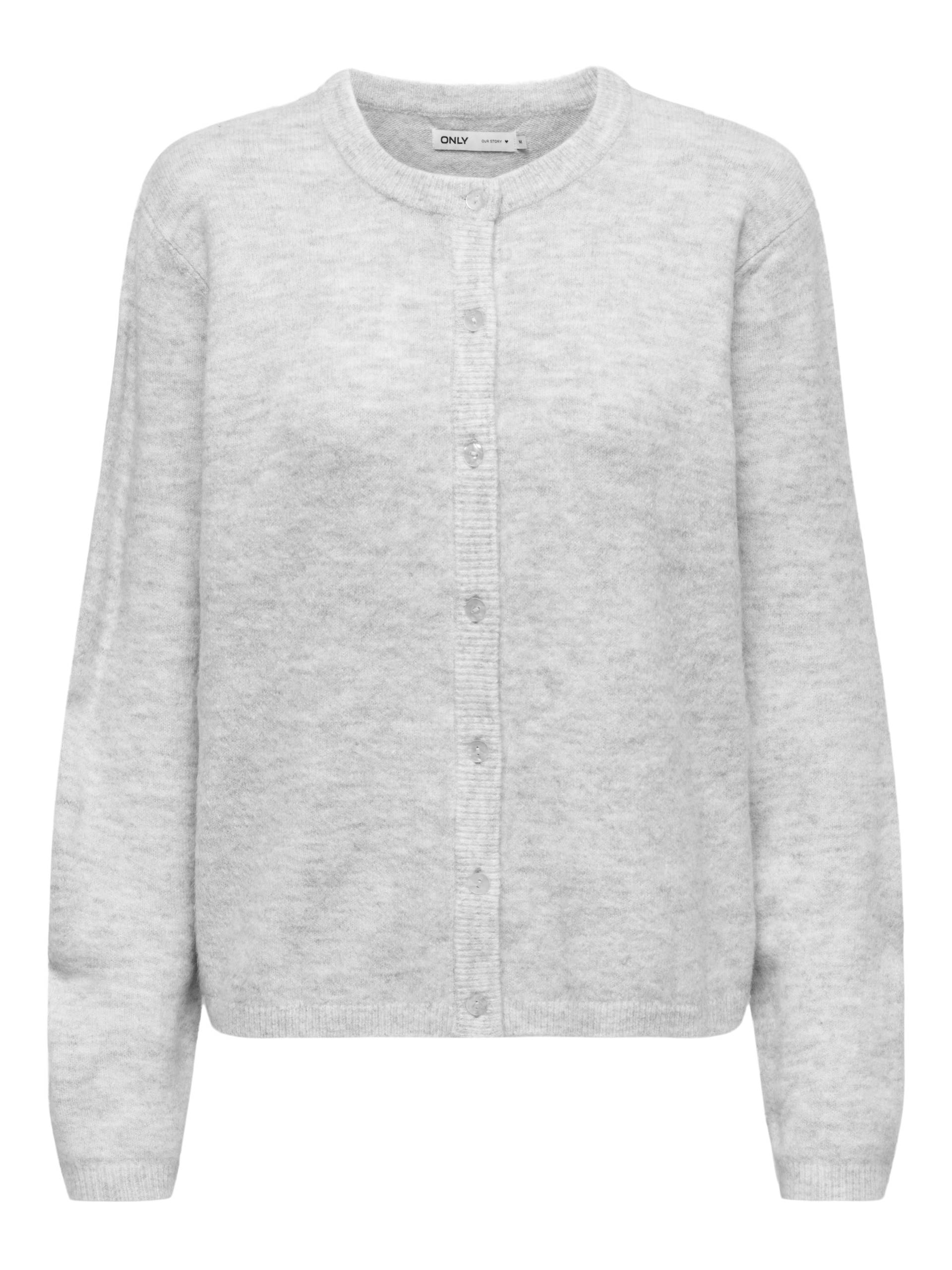ONLY - ONLSIMONI L/S O-NECK CARDIGAN KNT NOOS light grey melange - Gr. - M von ONLY