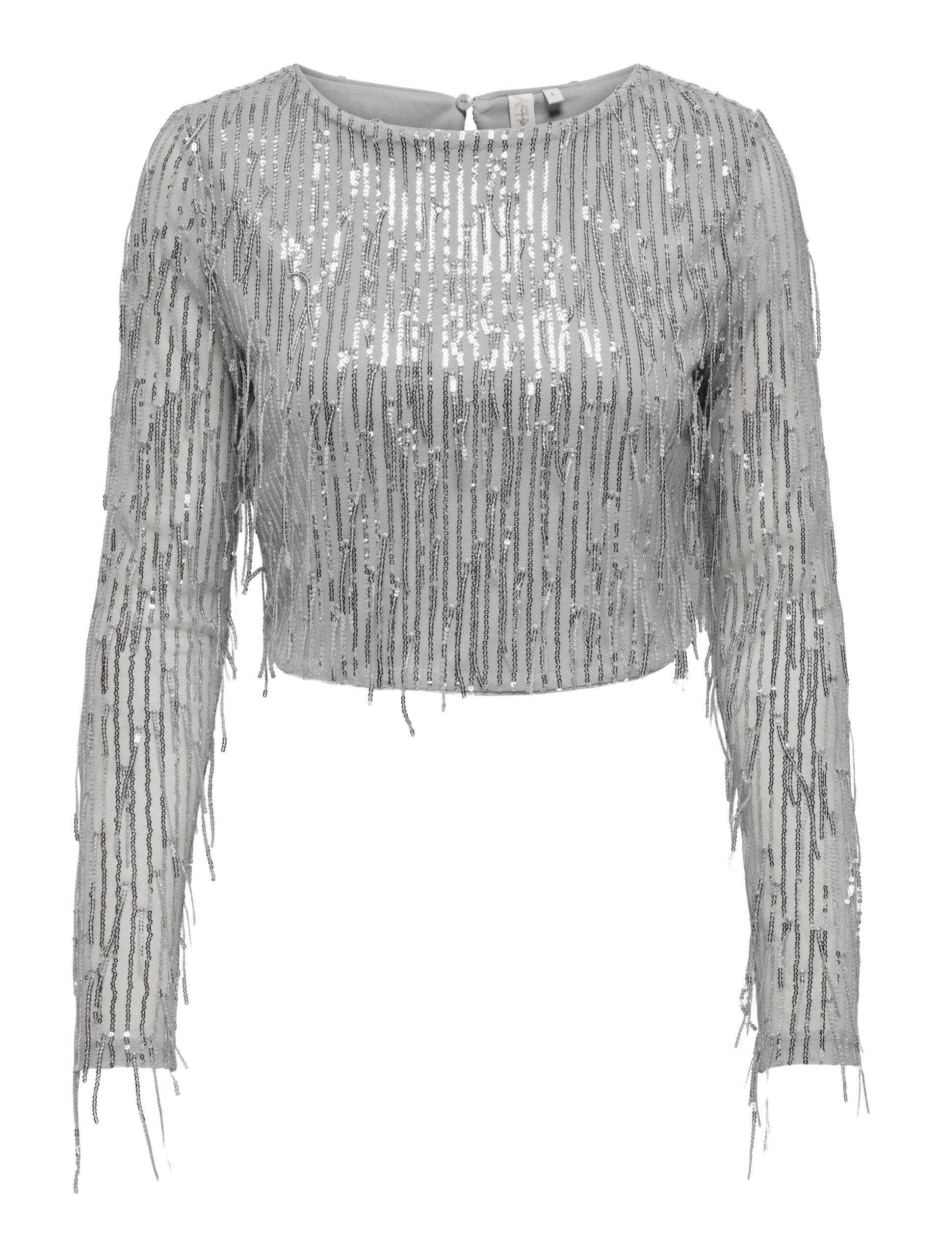 ONLY - ONLSPACY LS CROPPED SEQUINS TOP WVN vapor blue - Gr. - XS von ONLY