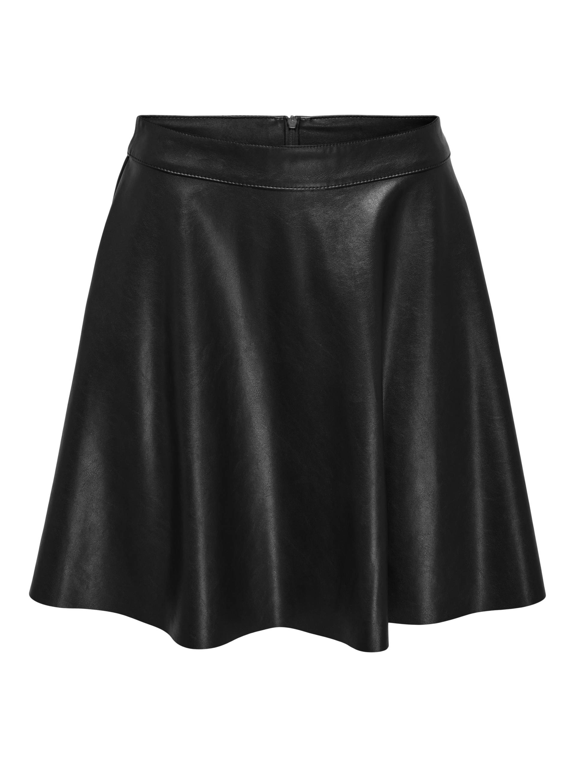 ONLY - ONLUNA FAUX LEATHER FLARED SKIRT OTW black - Gr. - XS von ONLY
