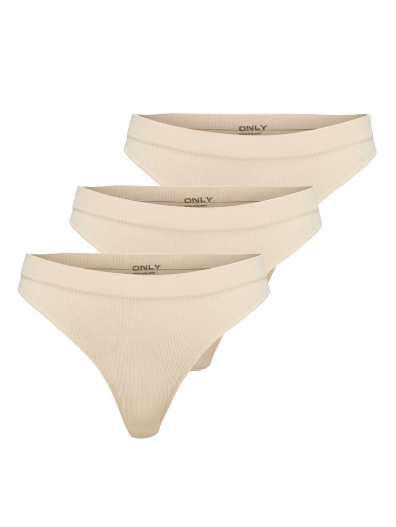 ONLY - ONLVICKY RIB S-LES THONG 3-PACK NOOS ACC peach taffy von ONLY