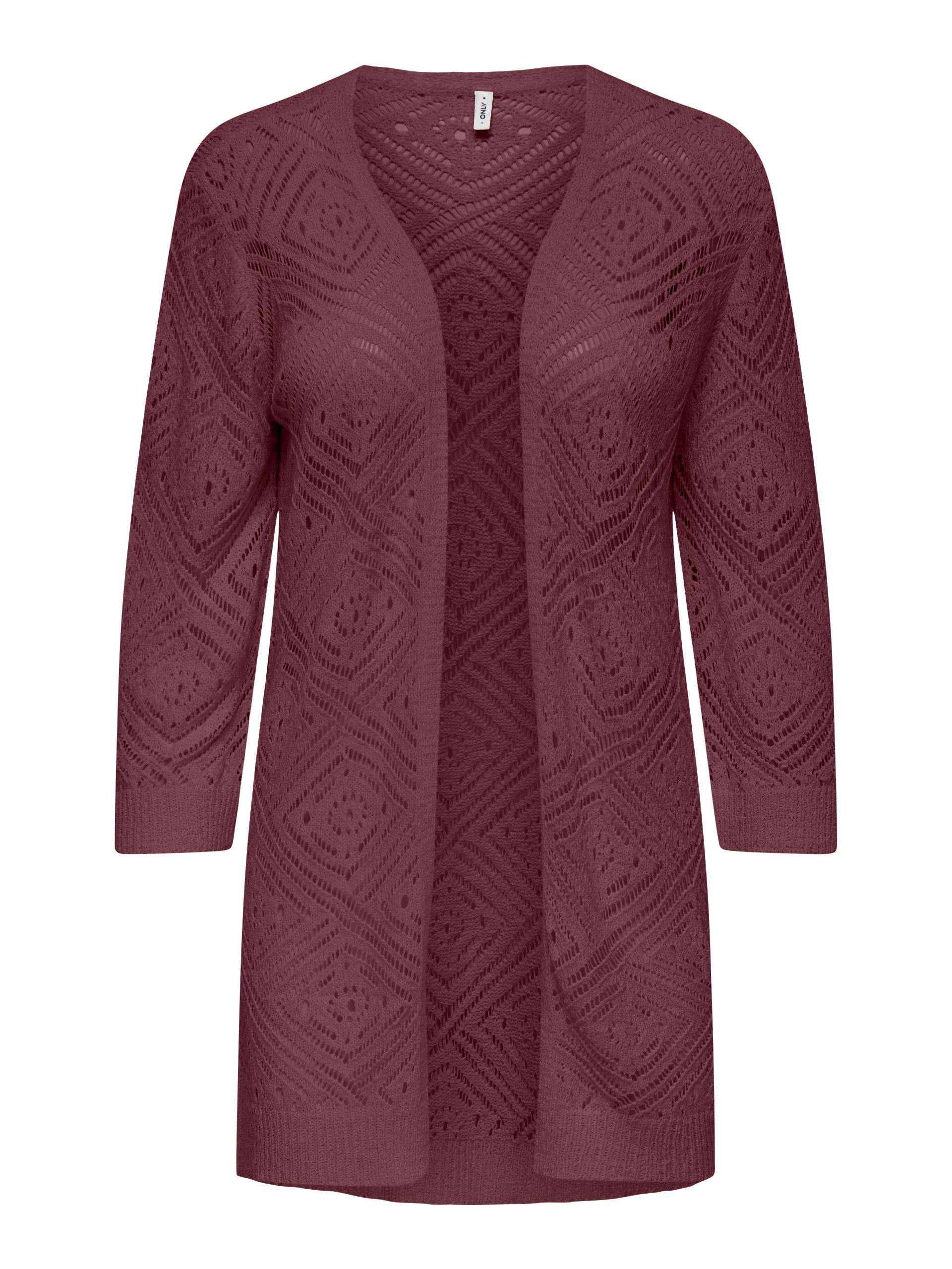 ONLY - ONLWISTY 7/8 OPEN CARDIGAN KNT ruby wine - Gr. - XS von ONLY