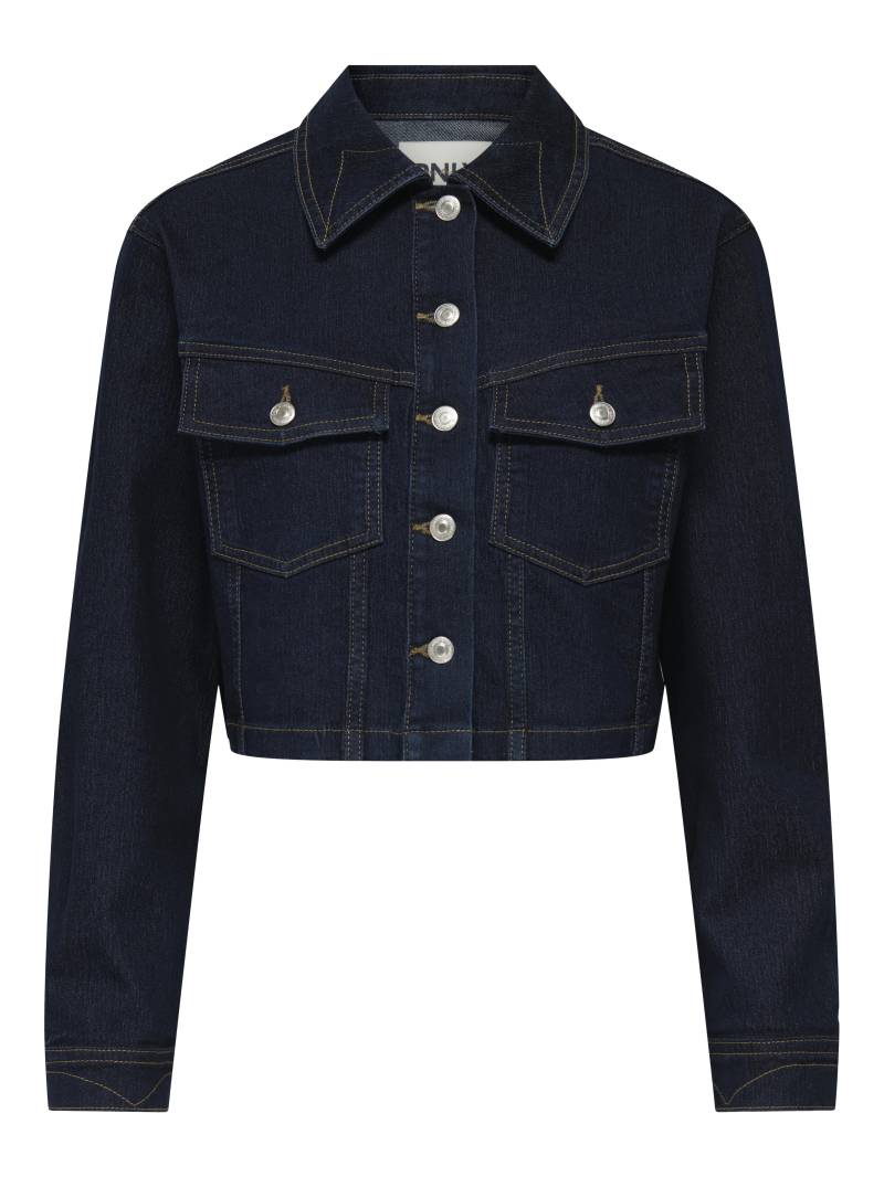 ONLY - ONLWONDER HEATHER WESTERN JACKET DNM dark blue denim - Gr. - M von ONLY