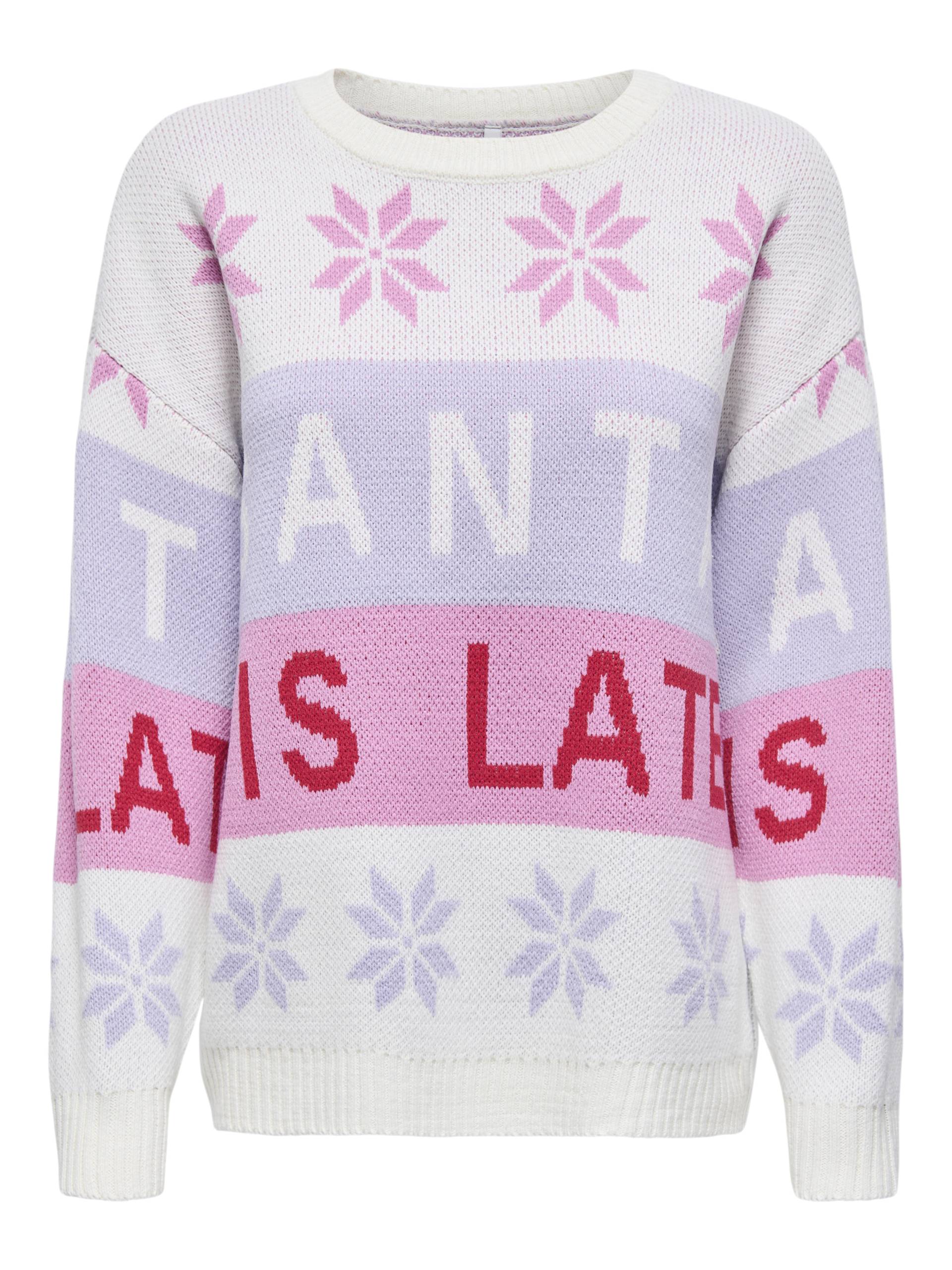 ONLY - ONLXMAS HOHO LS PULLOVER KNT cloud dancer - Gr. - XS von ONLY