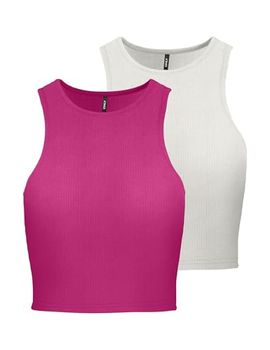 ONLY Onlbelia S/L Crop Top Cs JRS 2Pack von ONLY