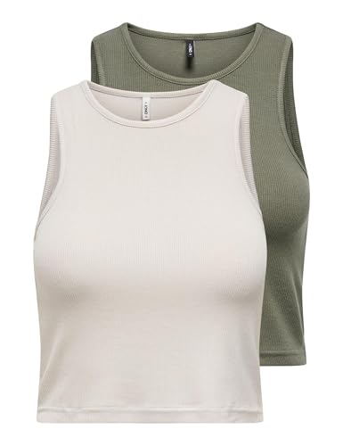 ONLY Onlbelia S/L Crop Top Cs JRS 2Pack von ONLY