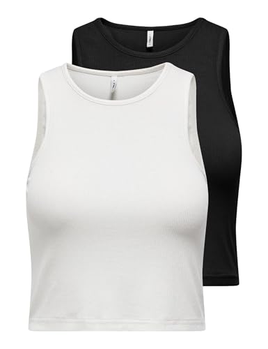 ONLY Onlbelia S/L Crop Top Cs JRS 2Pack von ONLY