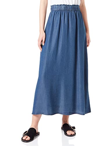 ONLY Damen Maxi Rock ONLPema Venedig Langer Damenrock in Jeansoptik 15250371 Dark Blue Denim L von ONLY