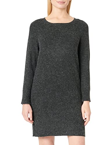 ONLY PETITE Women's ONLRICA Life L/S O-Neck Dress KNT FN PTT Kleid, Black/Detail:W. Melange, XXS von ONLY