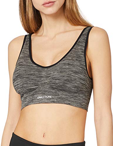 ONLY Play Damen ONPMIRA Seamless Bra-Opus Sport-BH, BlackDetail:W. Melange, S von ONLY