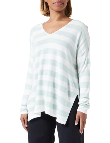 ONLY Pullover Damen, Cloud Dancer/Stripes:w. Subtle Green, XL von ONLY