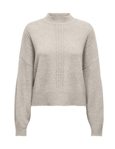 ONLY Damen Onlsilly Highneck Bf KNT, Pumice Stone/Detail:w Melange, XS von ONLY