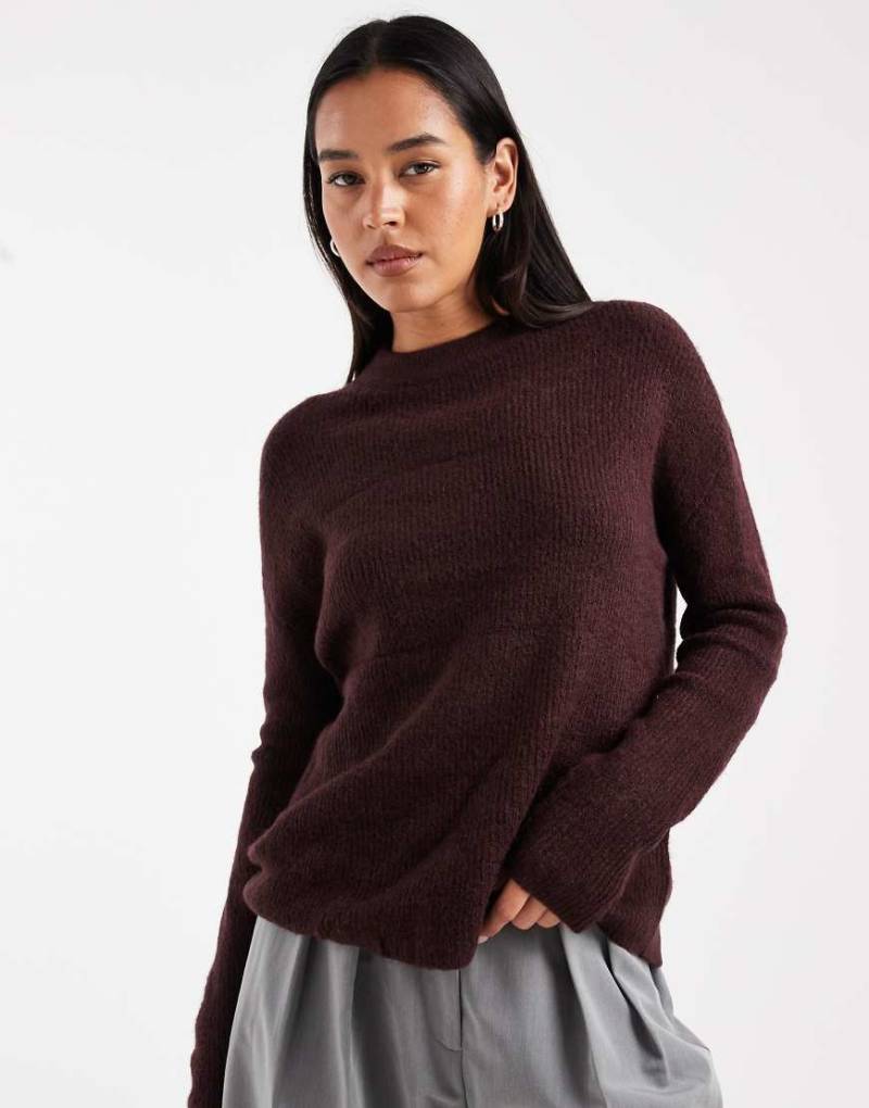 ONLY - Pullover in Burgunderrot mit Rundhalsausschnitt von ONLY