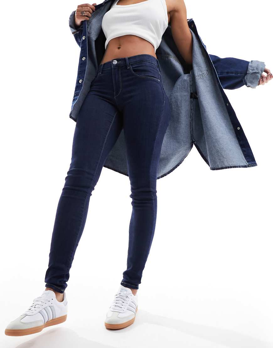 ONLY - Rain - Skinny-Jeans in dunkler Waschung-Blau von ONLY