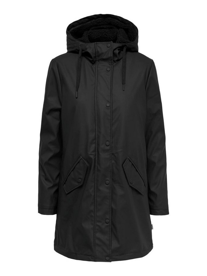 ONLY Regenmantel ONLY Damen Regen-Mantel OnlSally Raincoat Regenjacke mit Teddyfell von ONLY