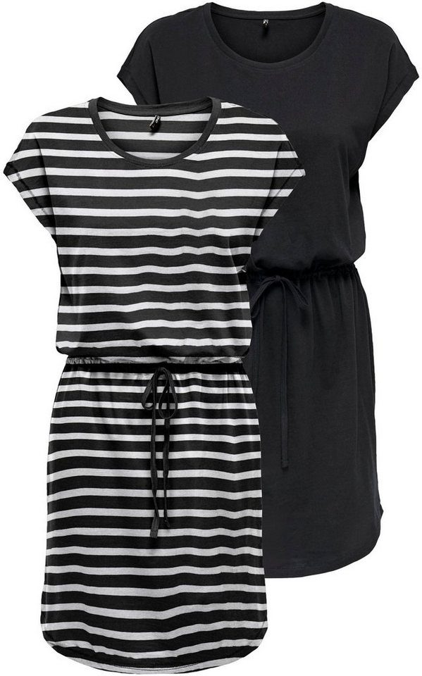 ONLY Shirtkleid ONLMAY LIFE S/S DRESS 2 PACK CS JRS (2er-Pack) flexibel taillierbar für individuelle Passform von ONLY