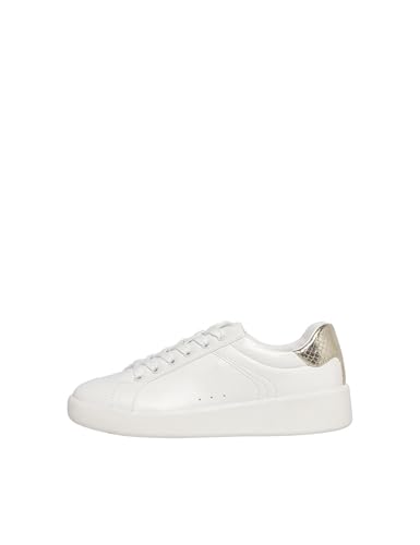 ONLY SHOES Damen ONLSOUL-4 PU Sneaker, White/Detail:w. Gold, 36 EU von ONLY