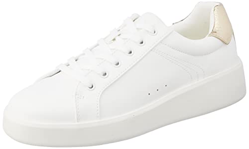 ONLY SHOES Damen ONLSOUL-4 PU Sneaker, White/Detail:w. Gold, 37 EU von ONLY