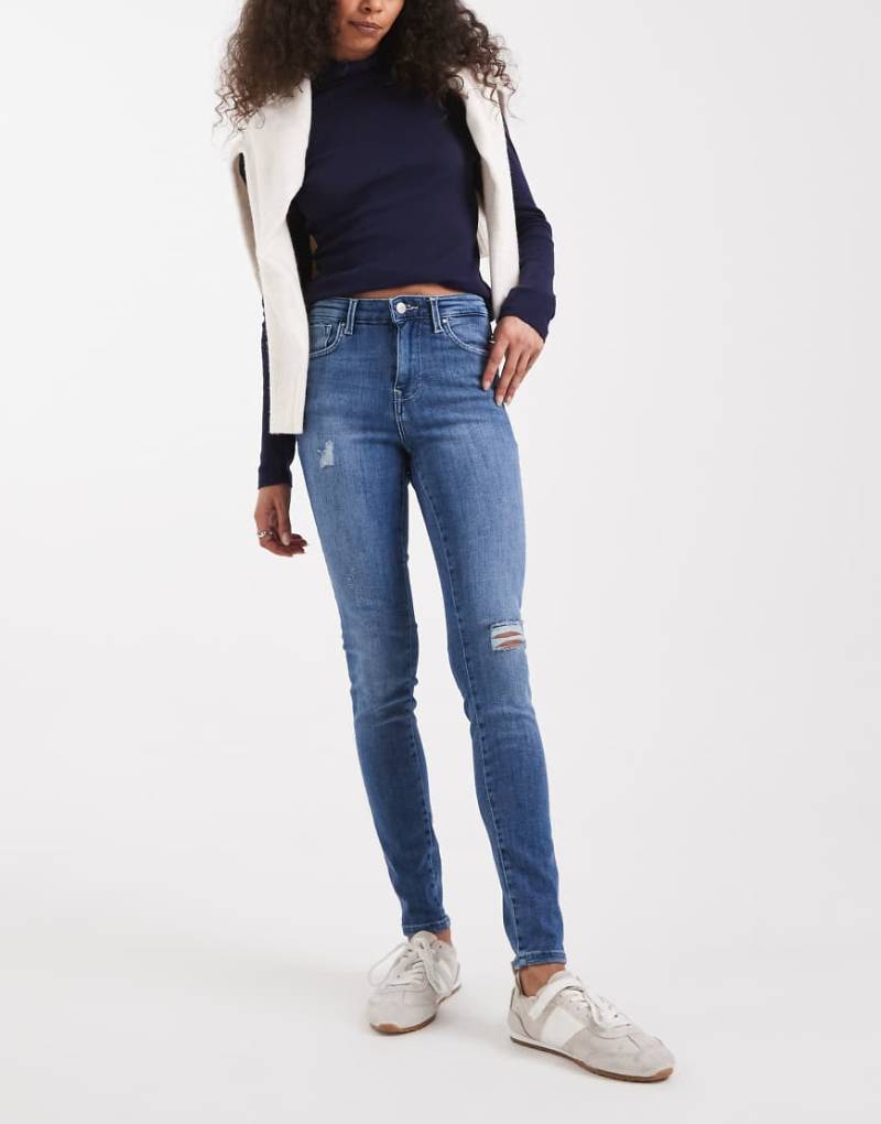 ONLY - Skinny-Jeans in Mittelblau mit Push-up-Effekt von ONLY