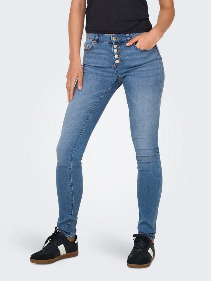 ONLY Skinny-fit-Jeans ONLHUSH MID SK VIS BUTTON DNM BOX X von ONLY