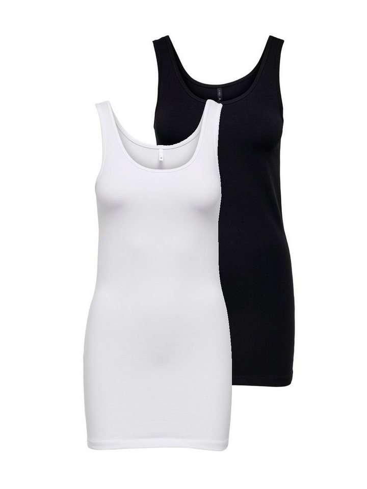 ONLY Spaghettitop Only Damen 2er-Pack Tank-Top Oberteil verschiedene Träger Unterhemd von ONLY