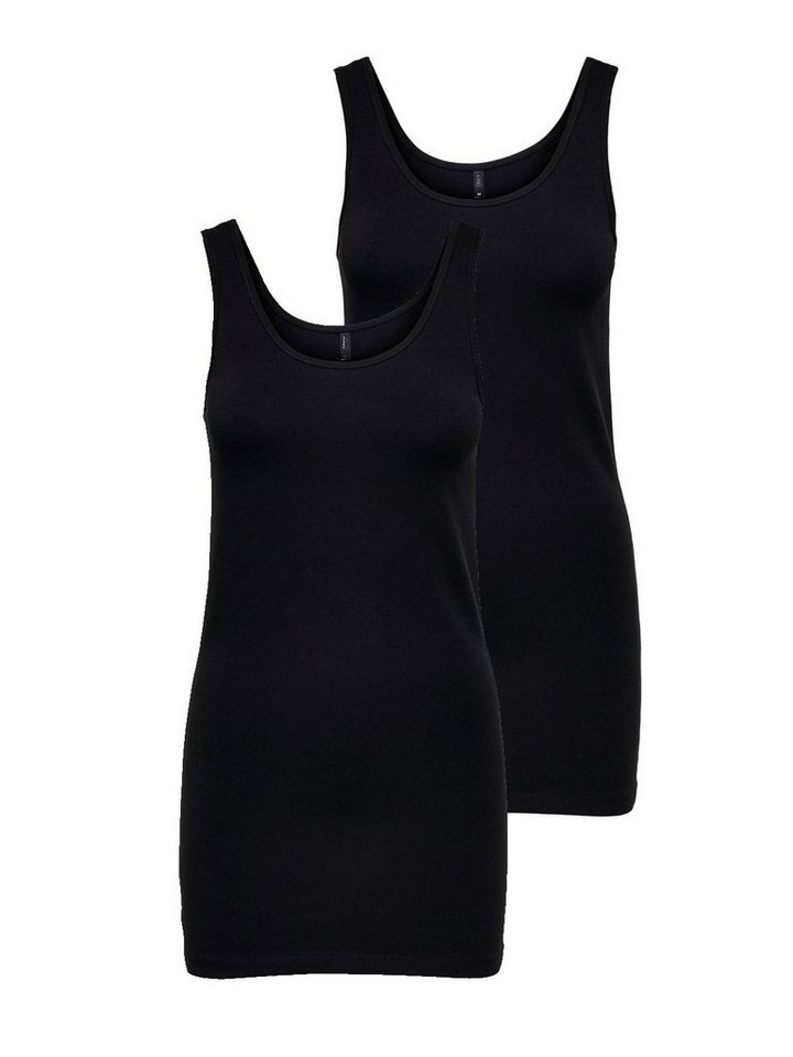ONLY Spaghettitop Only Damen 2er-Pack Tank-Top Oberteil verschiedene Träger Unterhemd von ONLY
