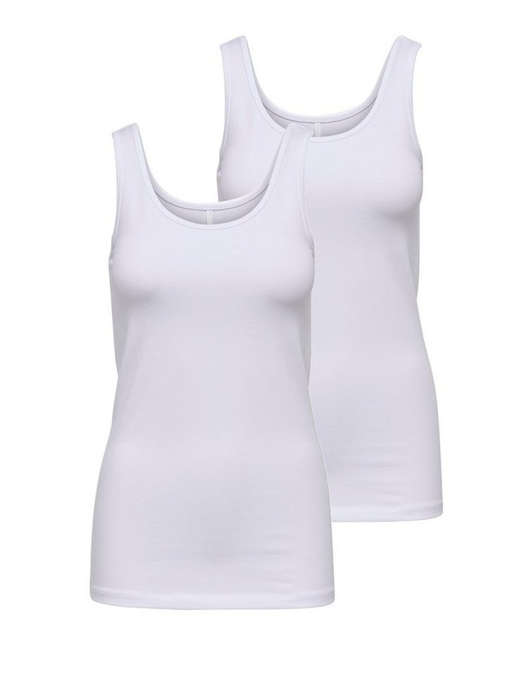 ONLY Spaghettitop Only Damen 2er-Pack Tank-Top Oberteil verschiedene Träger Unterhemd von ONLY