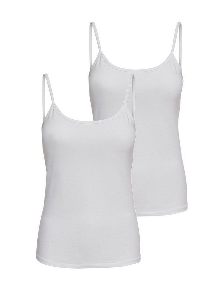 ONLY Spaghettitop Only Damen 2er-Pack Tank-Top Oberteil verschiedene Träger Unterhemd von ONLY