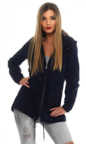 ONLY Starry Long Spring Parka Damen Übergangsjacke, Größe:XS, Farbe:Blau (Night Sky) von ONLY