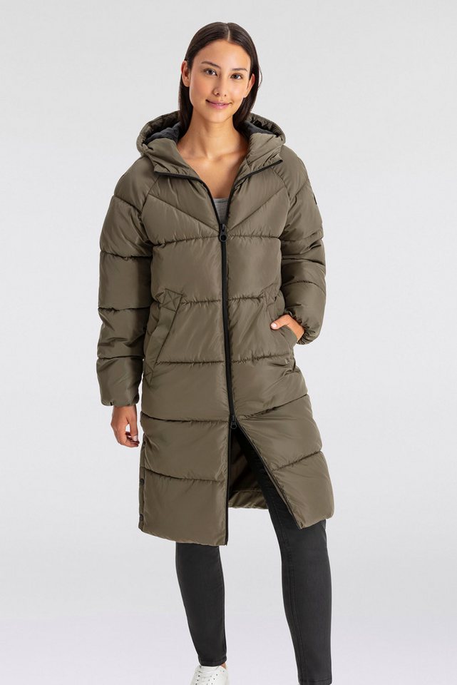 ONLY Steppmantel ONLAMAND – Langer Puffercoat mit 2-Wege-Reißverschluss lässig geschnitten, modisch, Steppware, Materialmix, hochschließend von ONLY