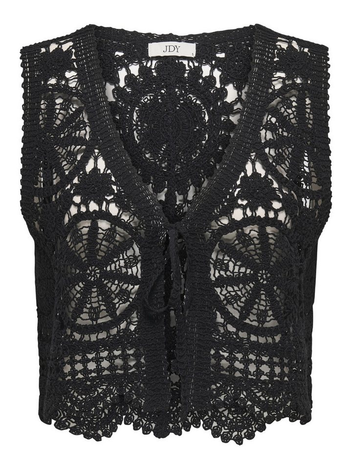 JDY Strickjacke JDYVIC S/L V-NECK TIE VEST KNT von JDY