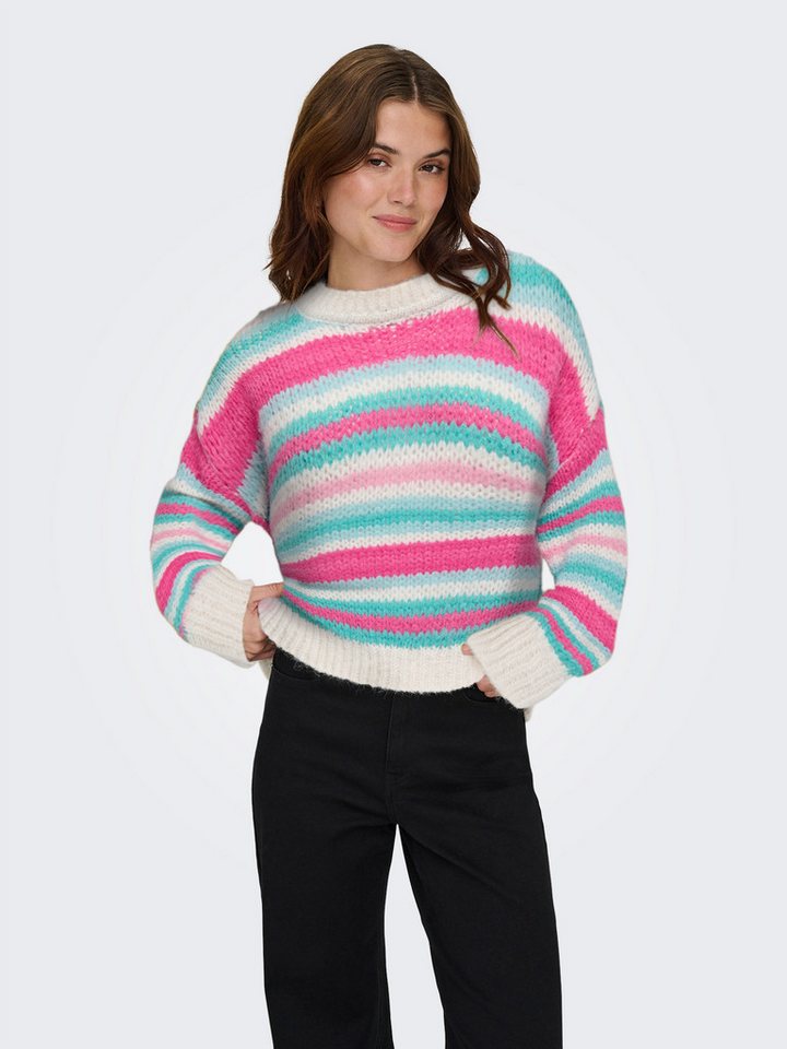 ONLY Strickpullover ONLALYSSA LIFE LS STRIPE O-NECK CC KNT von ONLY