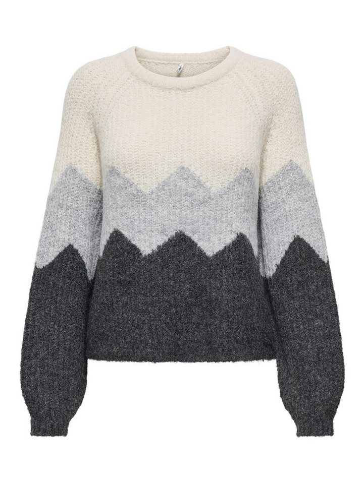 ONLY Strickpullover ONLMAE LIFE LS ZIGZAG O-NECK KNT von ONLY