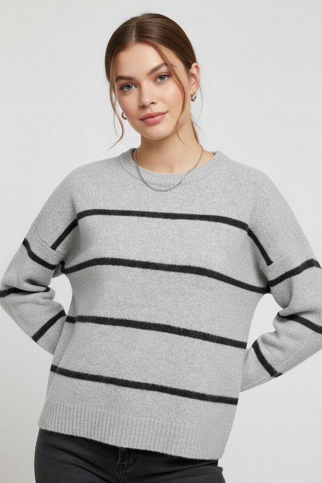 ONLY Strickpullover ONLOXFORD LIFE LS STRIPE O-NECK KNT von ONLY