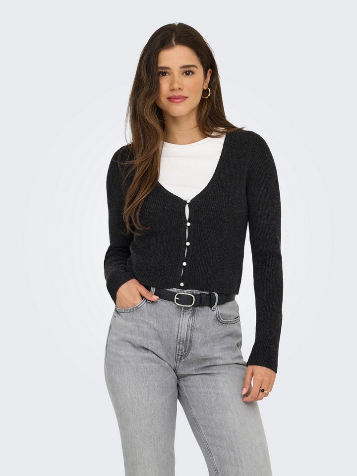 ONLY Strickpullover ONLRICA LIFE LS VNECK PEARLCARD KNT von ONLY